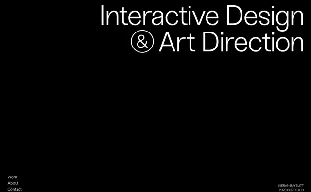 Interactive Design & Art Direction Portfolio Header, minimal, swiss, monochrome
