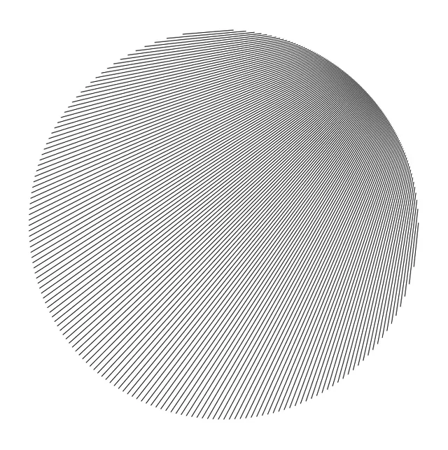 Diagonal Line Sphere, minimal, geometric, monochrome