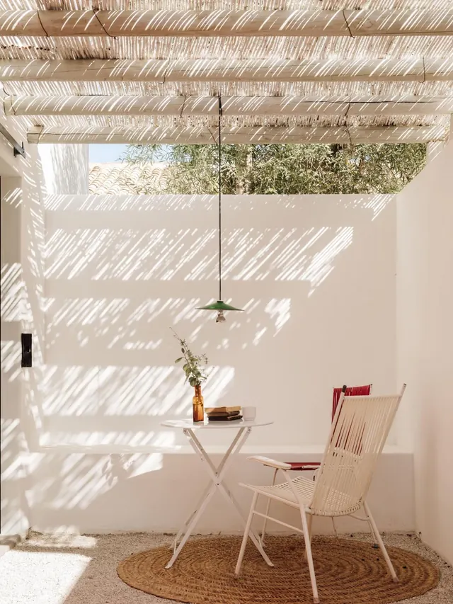 Sunlit Interior with Bamboo Blinds, minimal, light-mode, light