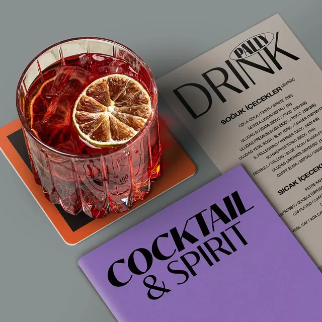 Drink Cocktail & Spirit Branding, minimal, flat, vibrant