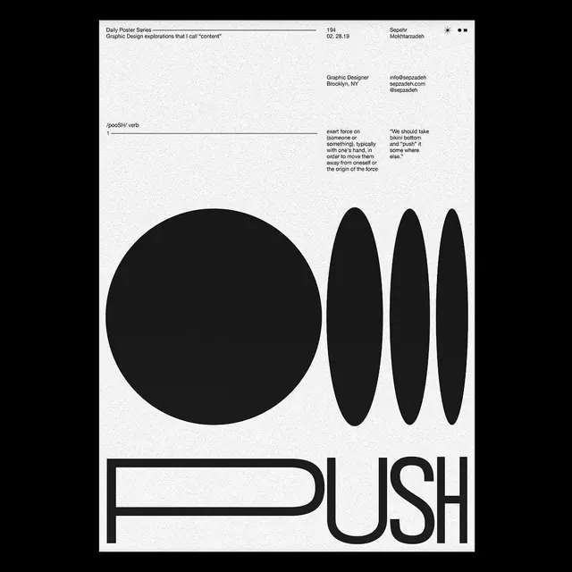 PUSH Typography and Graphic Layout, brutalist, swiss, monochrome