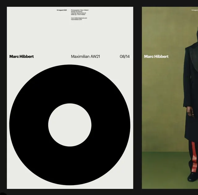 Marc Hibbert Identity Presentation, minimal, swiss, high-contrast
