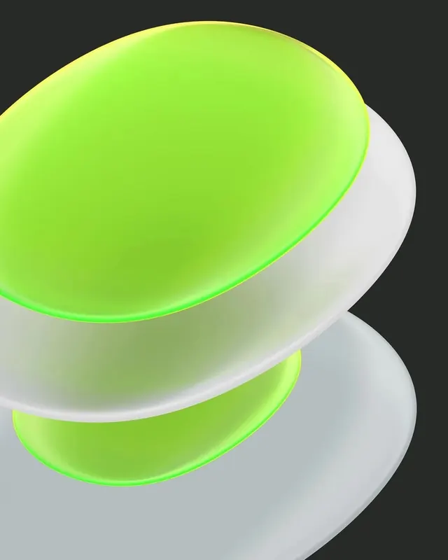 Abstract 3D Oval Shapes, 3d-render, gradient-heavy, vibrant