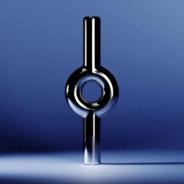 3D Metallic Abstract Icon, 3d-render, minimal, cool