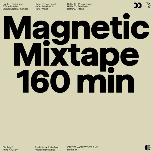 Mixtape 160 min Typography Layout, swiss, brutalist, high-contrast