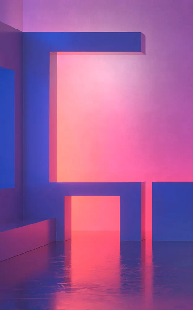 Geometric Architectural Space, geometric, abstract, vibrant