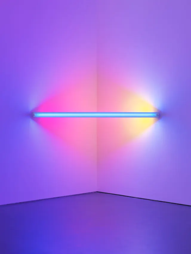 Neon Light Bar in Corner, gradient-heavy, 3d-render, vibrant