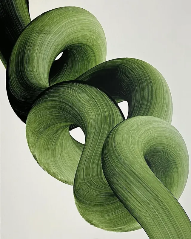 Abstract Green Ribbon Graphic