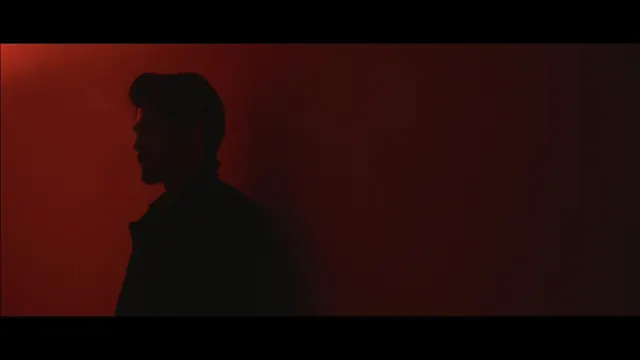 Red Silhouette Portrait, minimal, dark-mode, dark