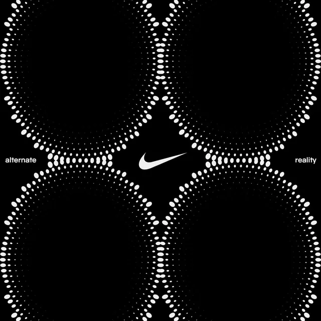Nike Swoosh Dot Grid Composition, minimal, geometric, monochrome