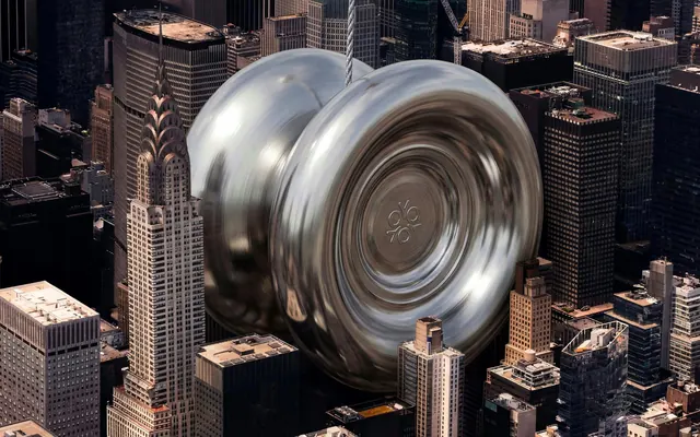 Metallic 3D Cityscape Composition, 3d-render, geometric, monochrome