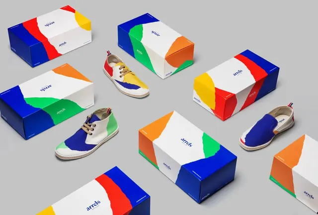 Sneaker Packaging and Branding Mockup, minimal, geometric, vibrant