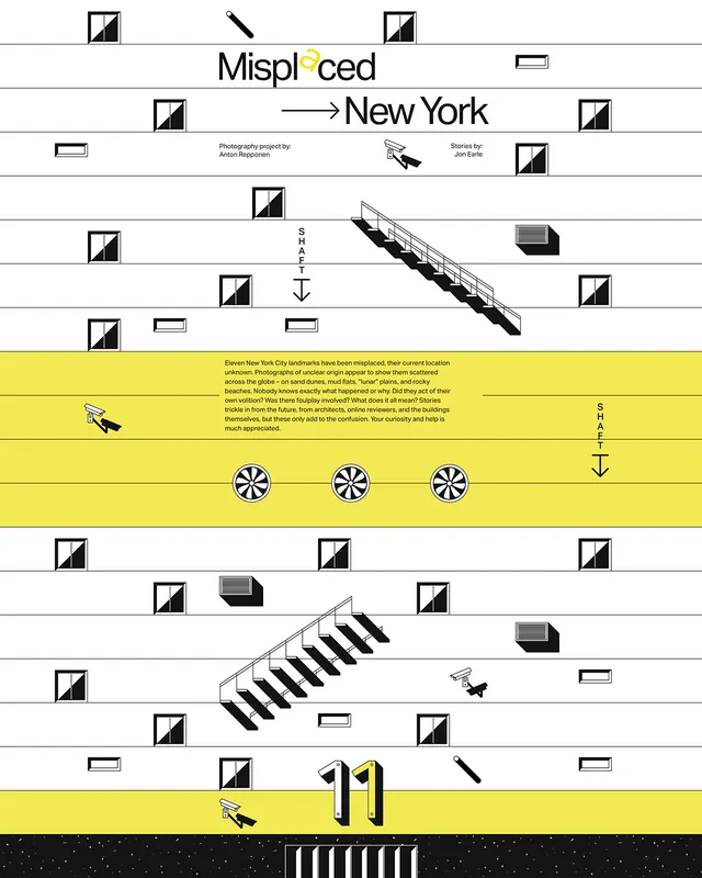 Misplaced New York Identity System, swiss, minimal, high-contrast
