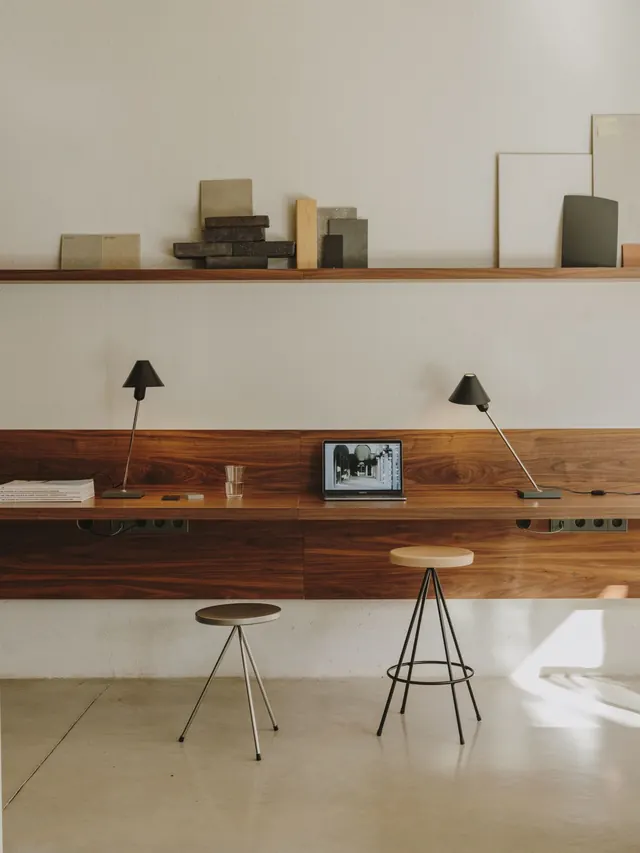 Minimalist Workspace Interior, minimal, light-mode, light