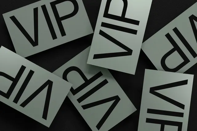 VIP Wordmark Pattern, brutalist, geometric, monochrome