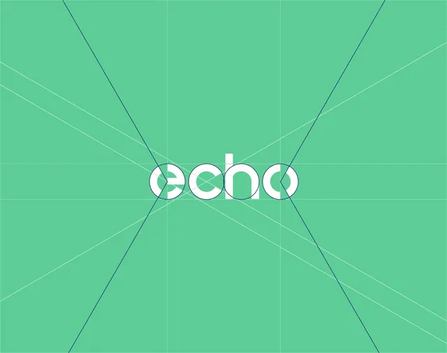 Echo Logo Design, minimal, geometric, vibrant
