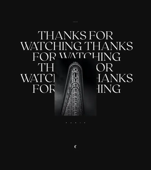 Thanks for Watching Typography Layout, brutalist, monochrome, monochrome
