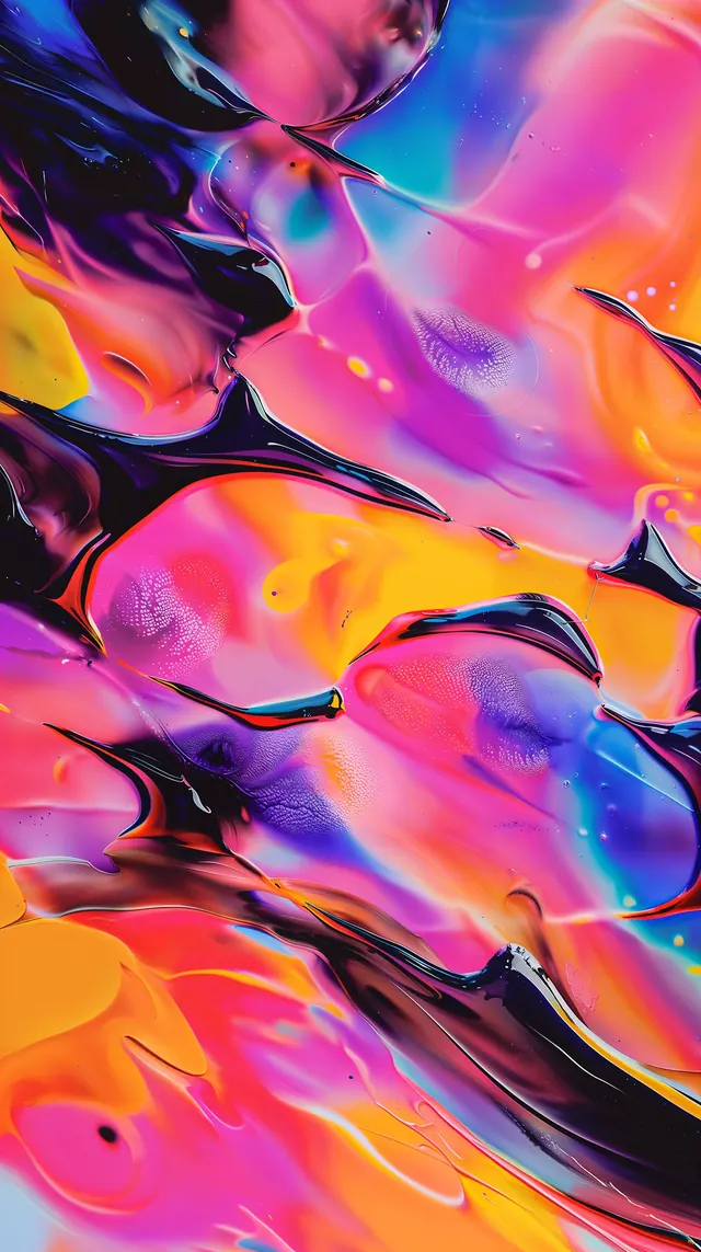 Iridescent Fluid Abstract, gradient-heavy, organic, vibrant