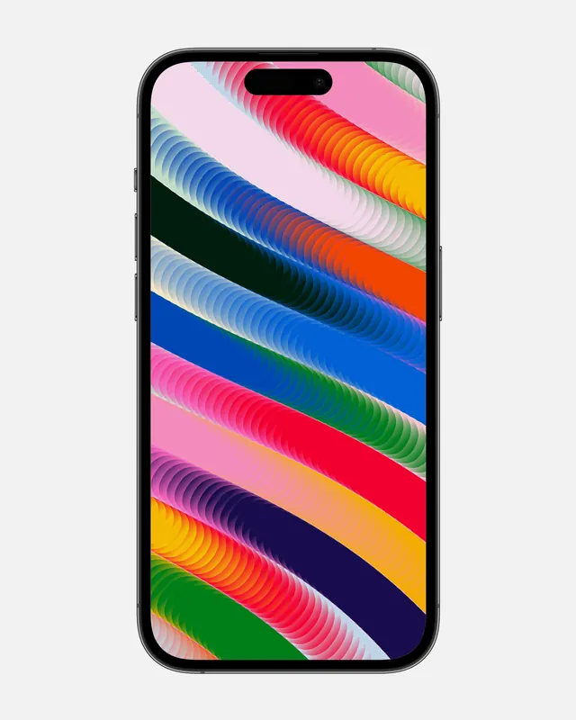 Colorful Abstract Wave Smartphone Mockup, gradient-heavy, geometric, vibrant