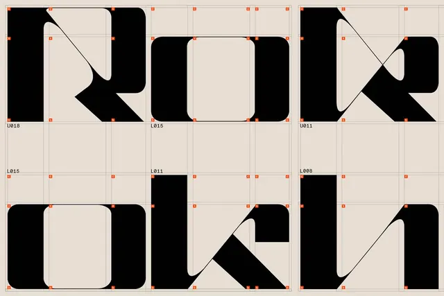 Geometric Wordmark Study, minimal, geometric, monochrome