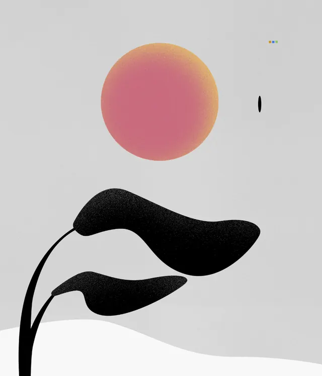 Abstract Organic Shapes Composition, minimal, organic, high-contrast