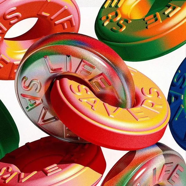 3D Metallic Abstract Rings, 3d-render, gradient-heavy, vibrant