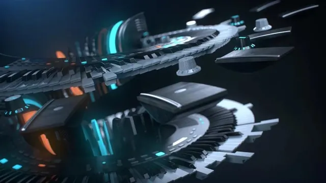 Futuristic Sci-Fi Tech Visualization, 3d-render, technical, dark