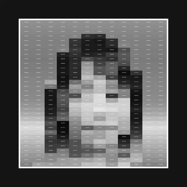 Abstract Pixelated Portrait, minimal, brutalist, monochrome