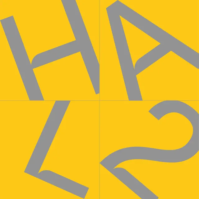 Geometric Letterform Grid, brutalist, neo-brutalist, high-contrast