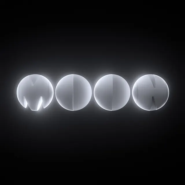 Abstract Spheres on Black, minimal, 3d-render, monochrome