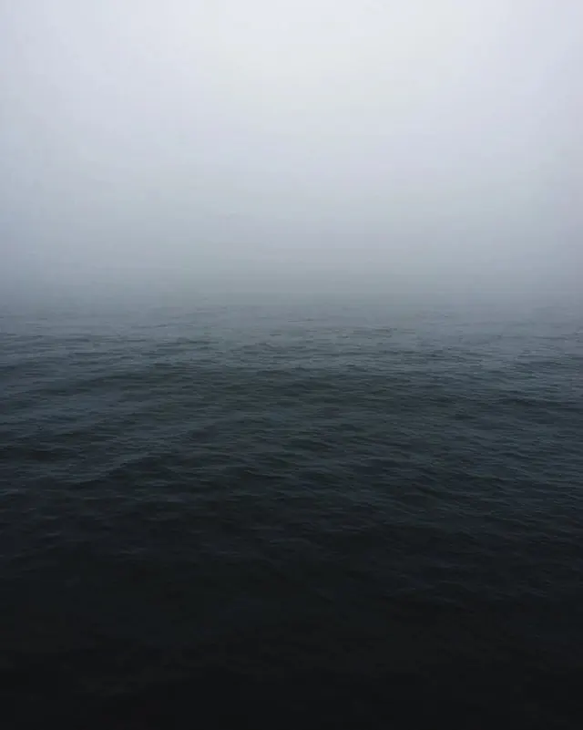 Foggy Ocean Horizon, minimal, monochrome, monochrome