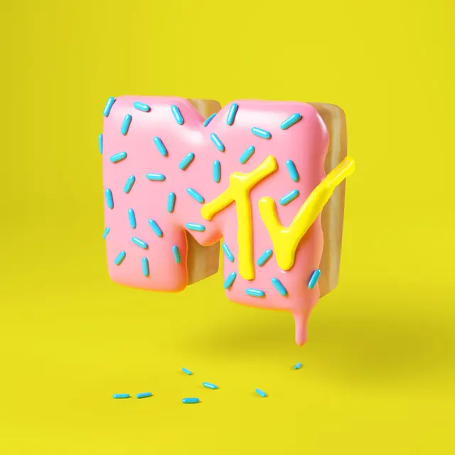3D Abstract Lettering, playful, 3d-render, vibrant