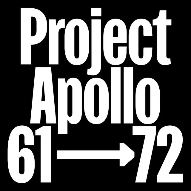 Project Apollo 61-72 Typography, brutalist, minimal, high-contrast
