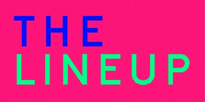 The Lineup Typography Graphic, neo-brutalist, maximalist, vibrant