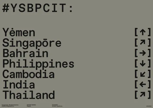 Country List with Directional Icons