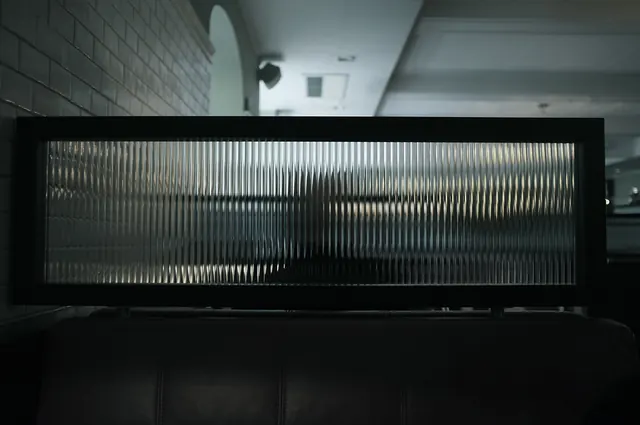 Ribbed Glass Display Screen, minimal, technical, dark