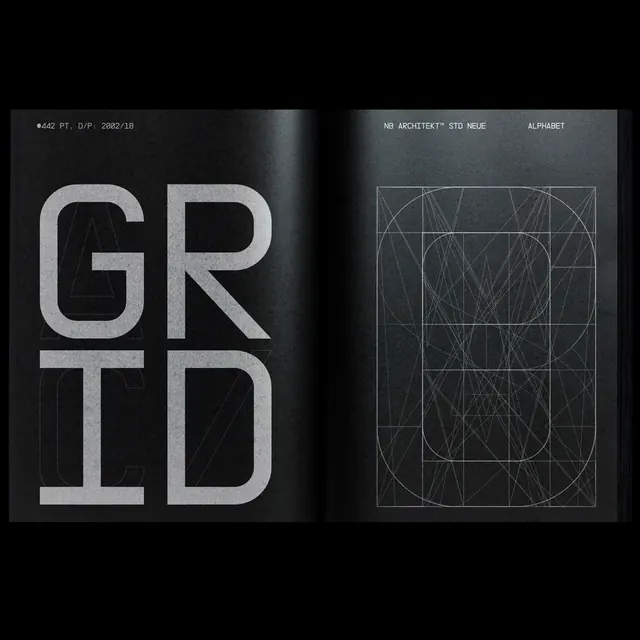 Grid System Type Specimen, swiss, minimal, monochrome
