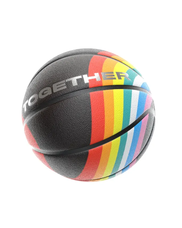 Rainbow Gradient Basketball, gradient-heavy, abstract, high-contrast