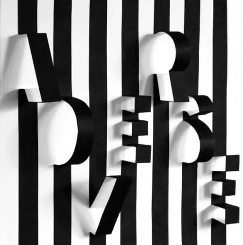 Abstract Typographic Composition, brutalist, monochrome, monochrome