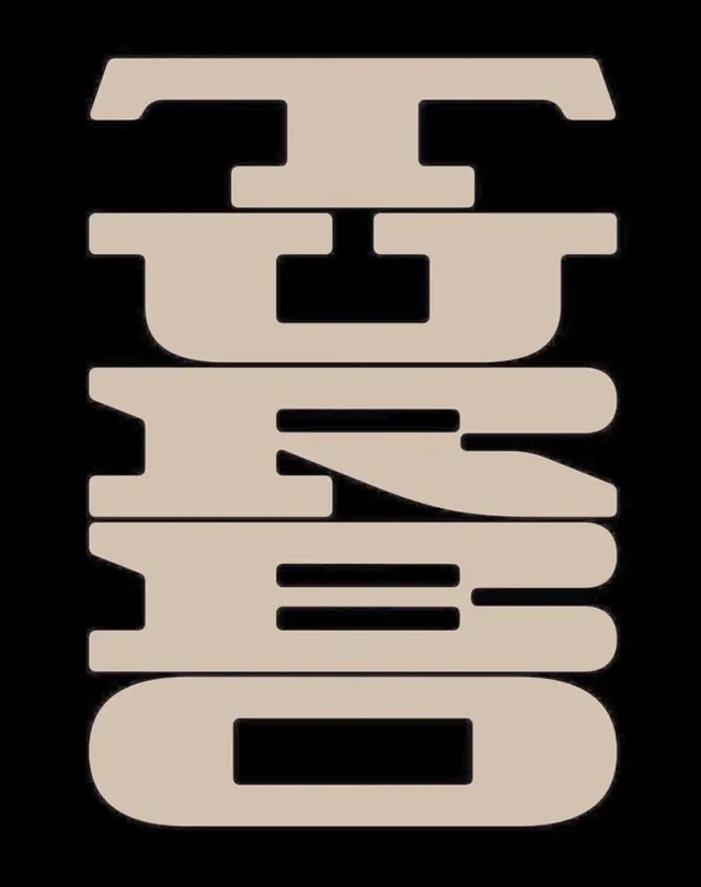 Stylized Kanji Typography, minimal, brutalist, high-contrast