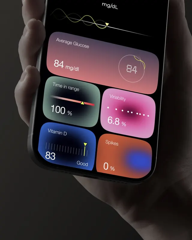 Smartwatch Health Dashboard, dark-mode, glassmorphism, dark