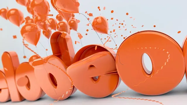 3D Abstract Orange Lettering, 3d-render, playful, vibrant