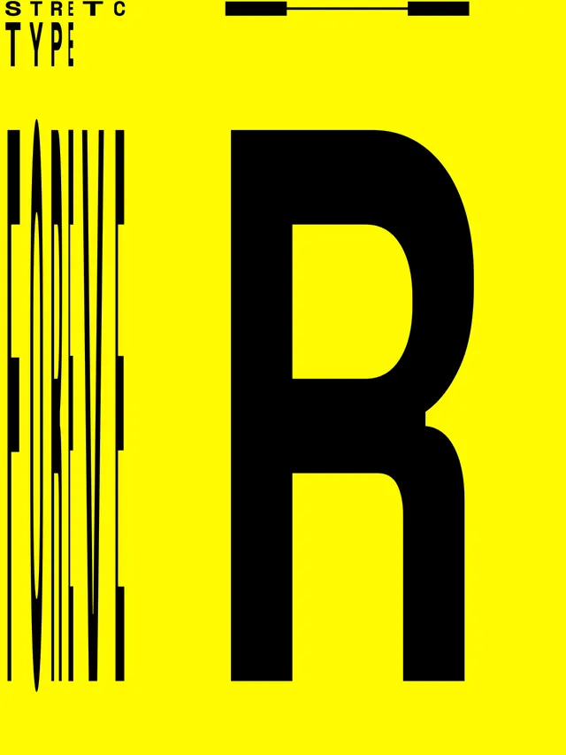 Strict Type R Graphic, brutalist, neo-brutalist, high-contrast