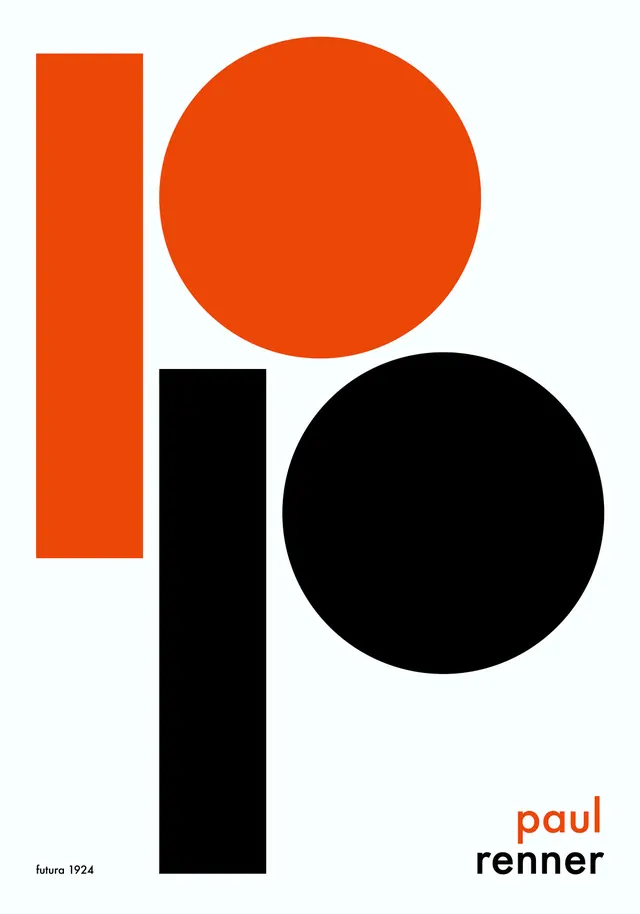 Paul Renner Geometric Composition, minimal, swiss, high-contrast