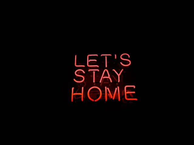 Let's Stay Home Neon Text
