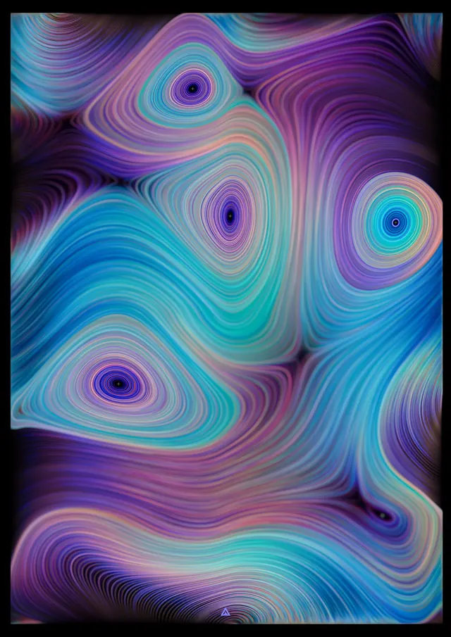 Abstract Fluid Wave Pattern, organic, gradient-heavy, vibrant