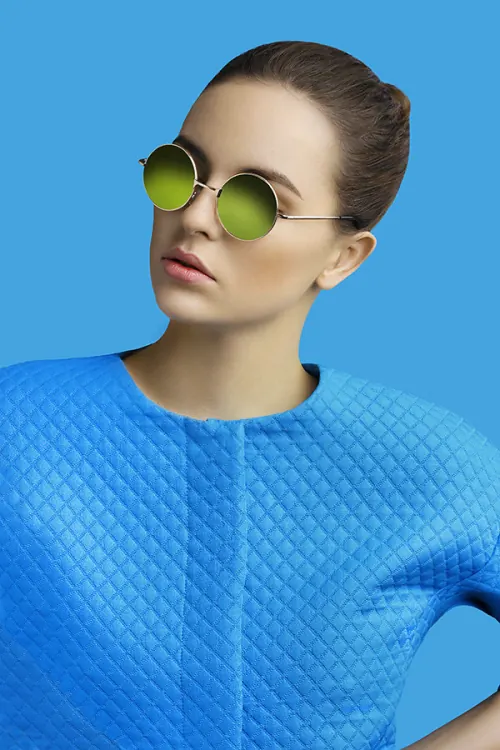 Blue Textured Portrait, minimal, vibrant