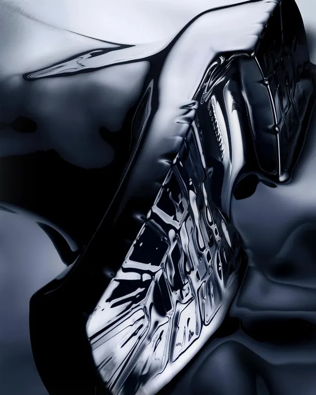 Abstract Chrome Sculpture, abstract, 3d-render, monochrome