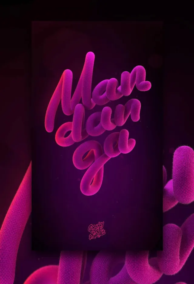 Neon Script Typography Design, dark-mode, playful, vibrant