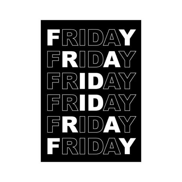 Friday Wordmark Stack, minimal, monochrome, monochrome